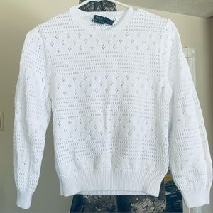 Size L-G (girls-large) Polo sweater white